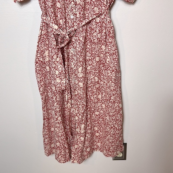 NEW Faherty Carmel floral button front self belt tie dress Spice Sunrise Floral - Picture 7 of 16